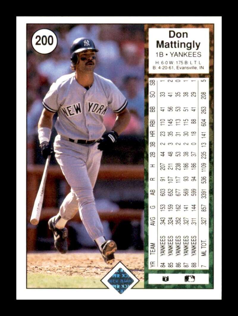 Load image into Gallery viewer, 1989 Upper Deck Don Mattingly #200 New York Yankees Image 2
