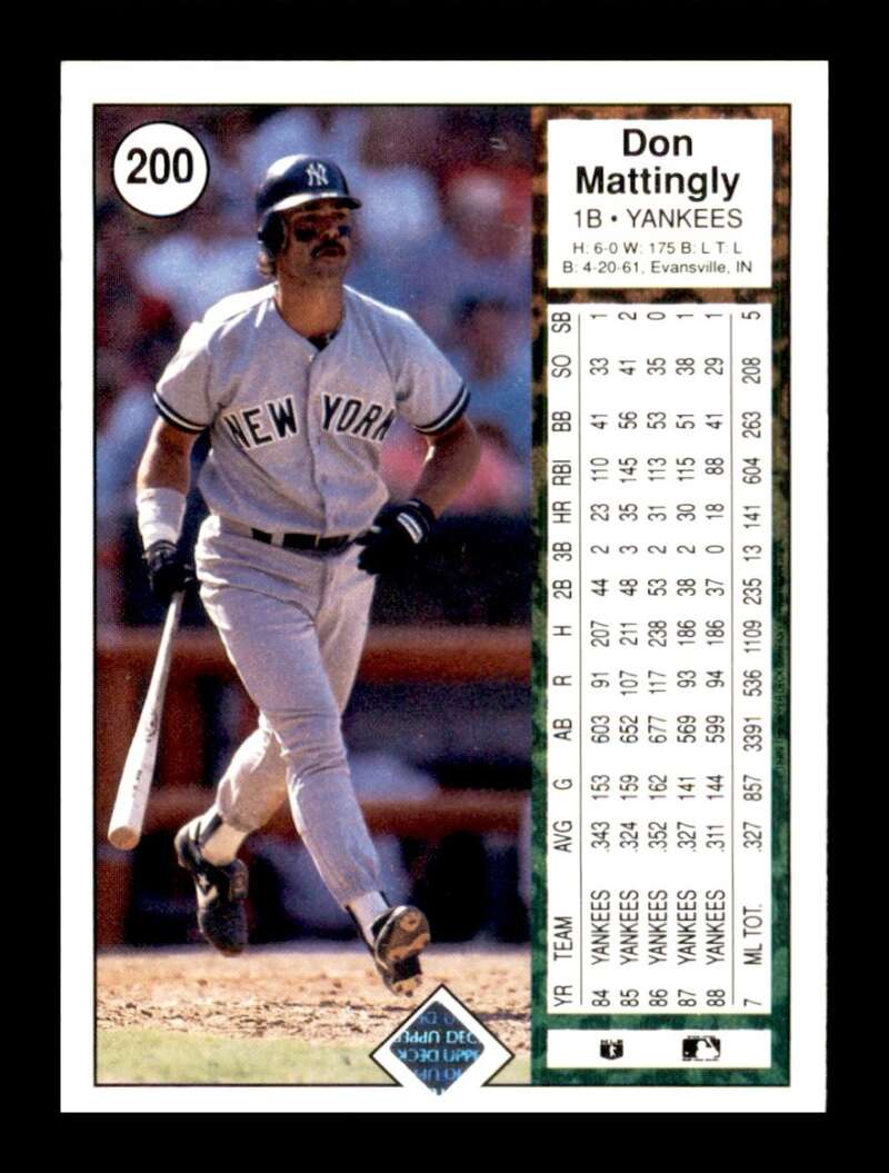 Load image into Gallery viewer, 1989 Upper Deck Don Mattingly #200 New York Yankees Image 2
