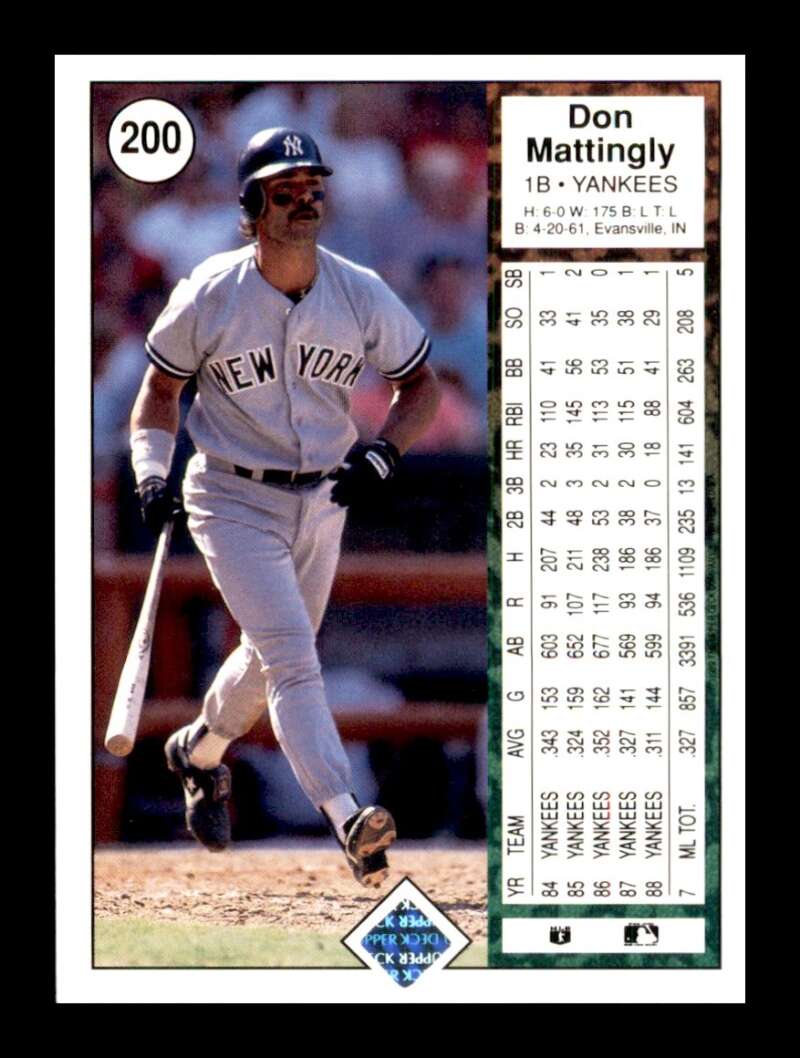 Load image into Gallery viewer, 1989 Upper Deck Don Mattingly #200 New York Yankees Image 2
