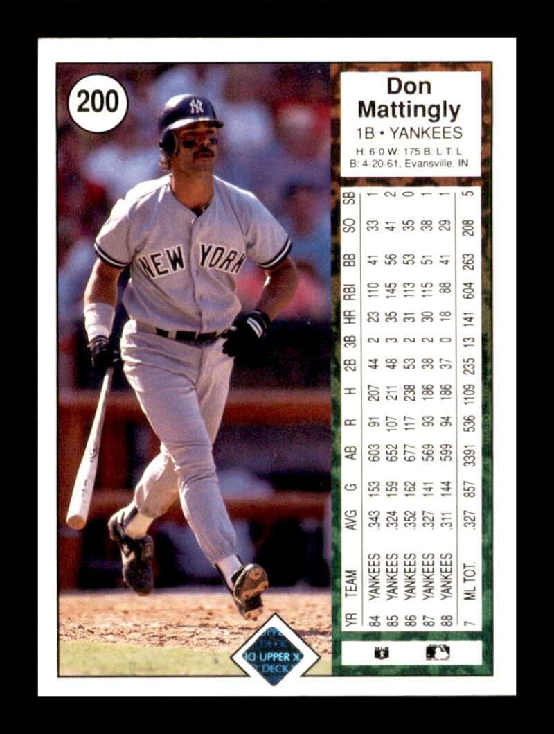 Load image into Gallery viewer, 1989 Upper Deck Don Mattingly #200 New York Yankees Image 2
