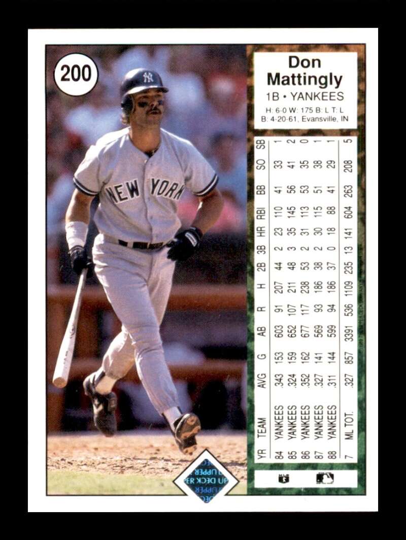 Load image into Gallery viewer, 1989 Upper Deck Don Mattingly #200 New York Yankees Image 2
