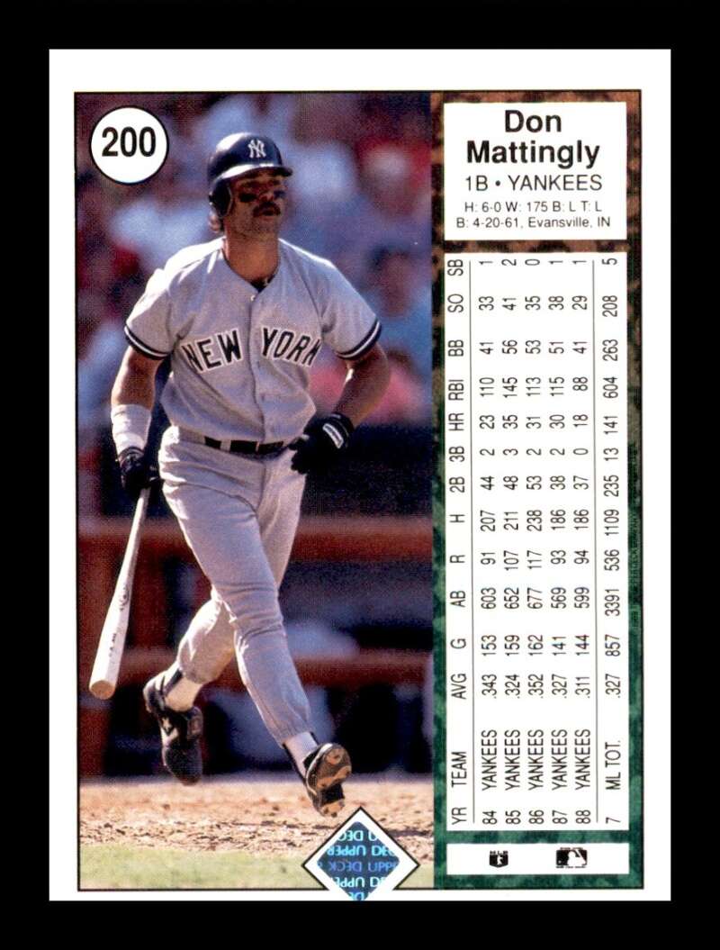 Load image into Gallery viewer, 1989 Upper Deck Don Mattingly #200 New York Yankees Image 2
