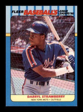 1988 Fleer League Leaders Darryl Strawberry 