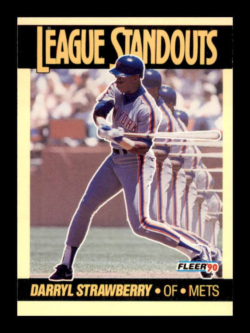 Load image into Gallery viewer, 1990 Fleer League Standouts Darryl Strawberry #3 New York Mets Image 1
