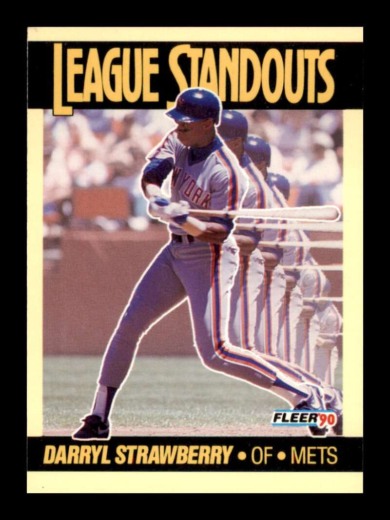 Load image into Gallery viewer, 1990 Fleer League Standouts Darryl Strawberry #3 New York Mets Image 1
