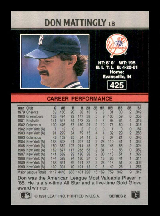 1991 Leaf Don Mattingly 