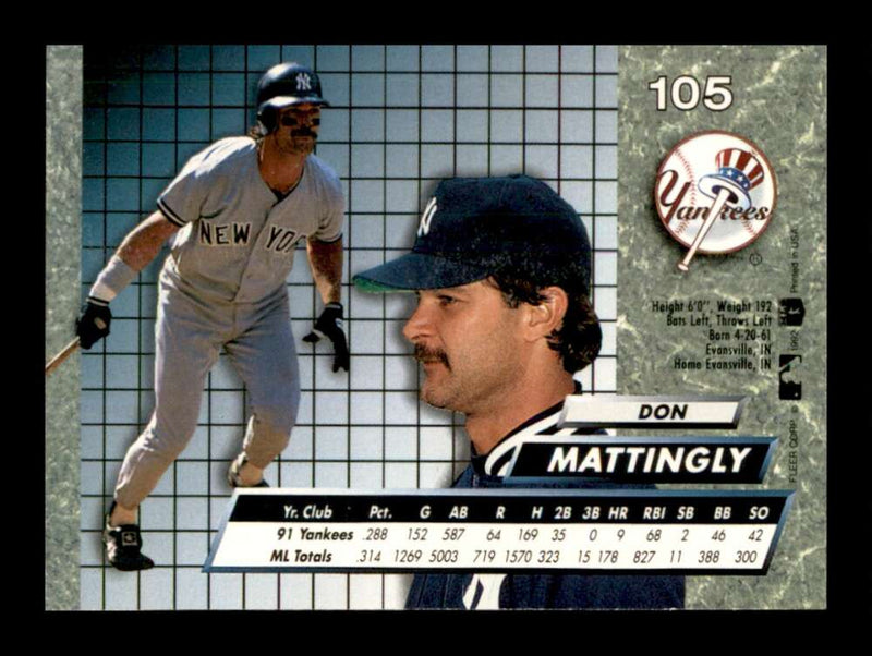 Load image into Gallery viewer, 1992 Fleer Ultra Don Mattingly #105 New York Yankees Image 2
