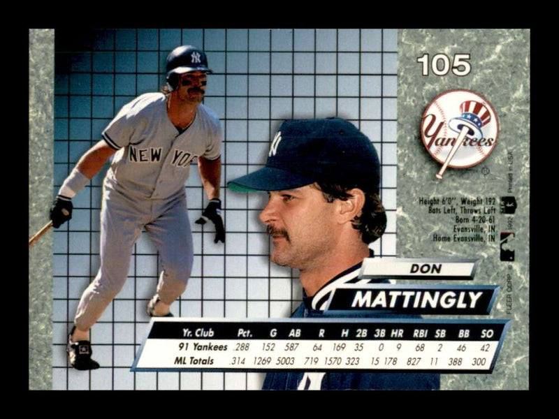 Load image into Gallery viewer, 1992 Fleer Ultra Don Mattingly #105 New York Yankees Image 2
