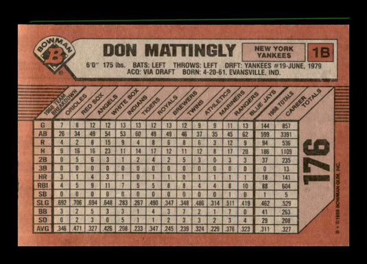 1989 Bowman Don Mattingly 