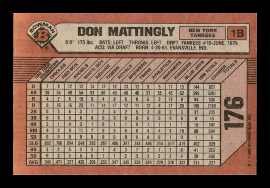 1989 Bowman Don Mattingly