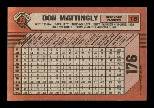 1989 Bowman Don Mattingly 