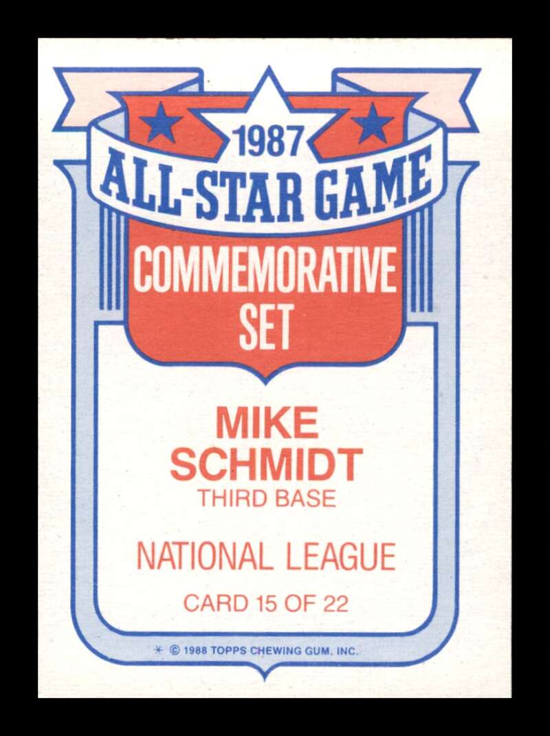 Load image into Gallery viewer, 1988 Topps Glossy All-Stars Mike Schmidt #15 Philadelphia Phillies Image 2
