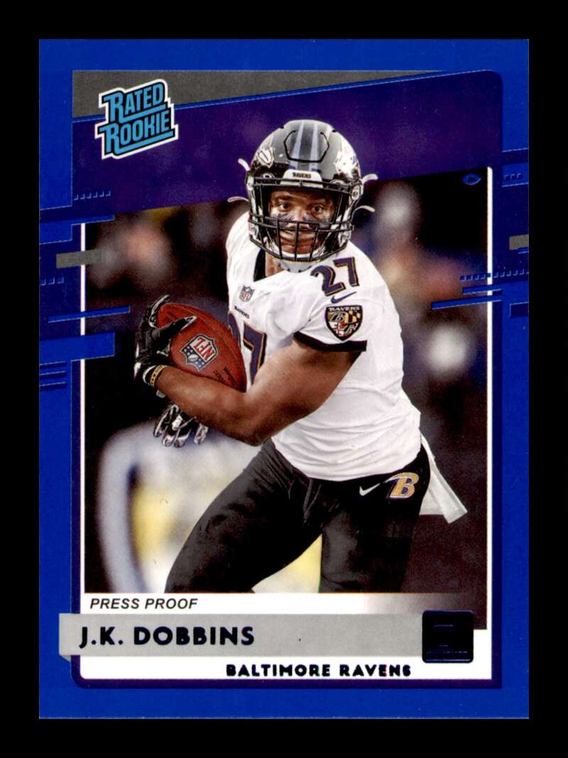 Load image into Gallery viewer, 2020 Donruss Press Proof Blue J.K. Dobbins #311 Rookie RC SP Image 1
