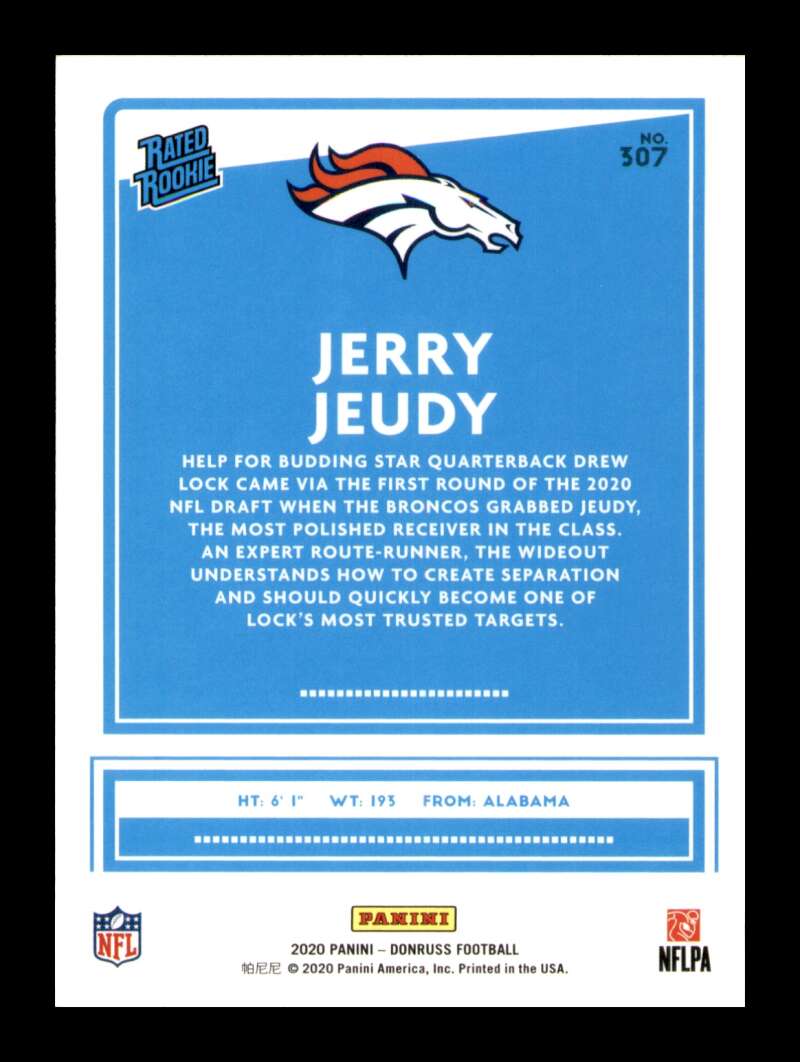 Load image into Gallery viewer, 2020 Panini Donruss Jerry Jeudy #307 Rookie RC Image 2
