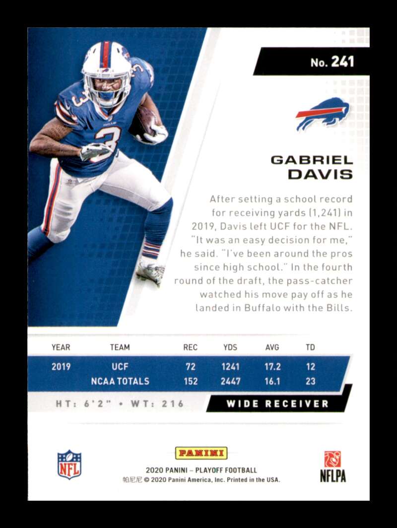 Load image into Gallery viewer, 2020 Panini Playoff Gabriel Davis #241 Rookie RC Image 2
