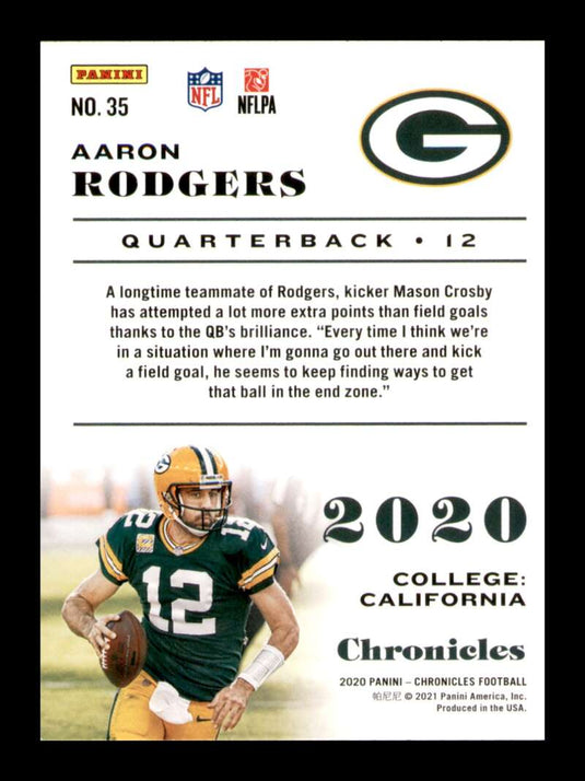 2021 Panini Chronicles Pink Aaron Rodgers