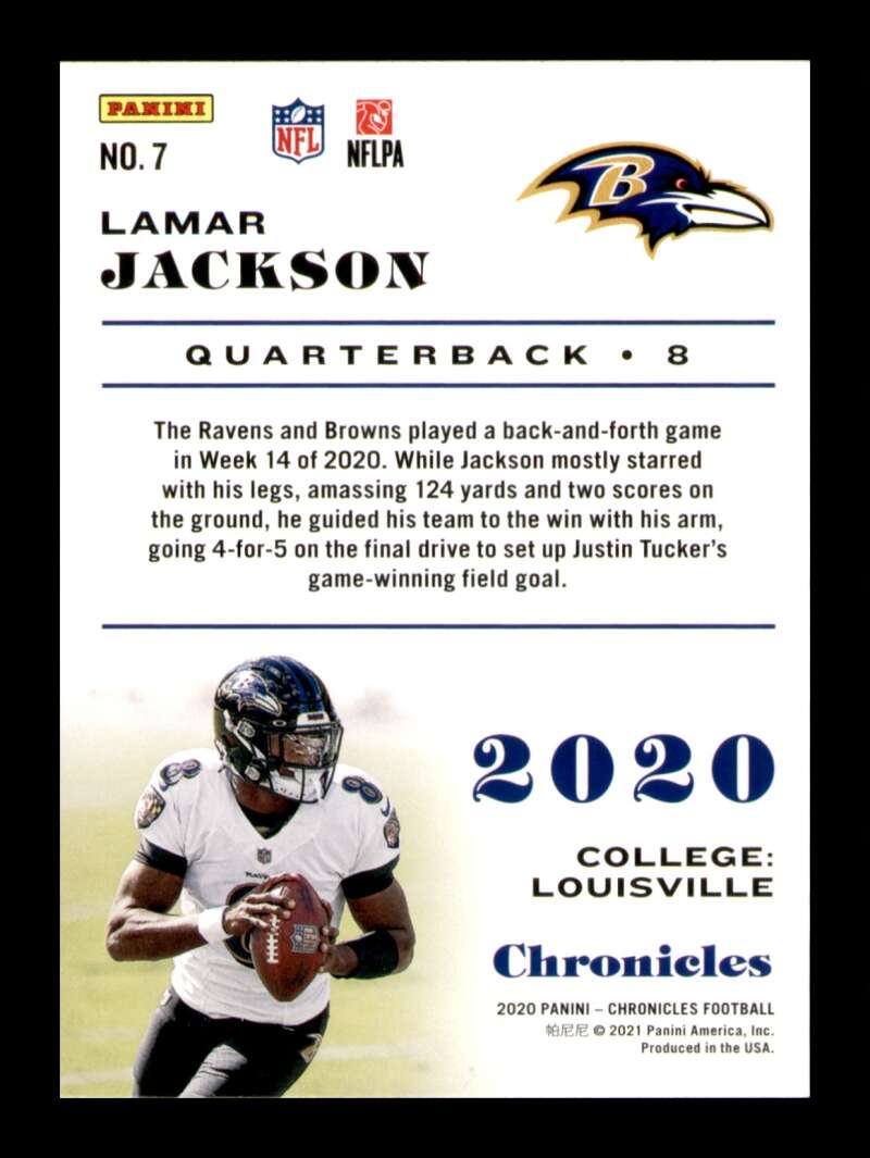 Load image into Gallery viewer, 2021 Panini Chronicles Pink Lamar Jackson #7 Short Print SP Image 2
