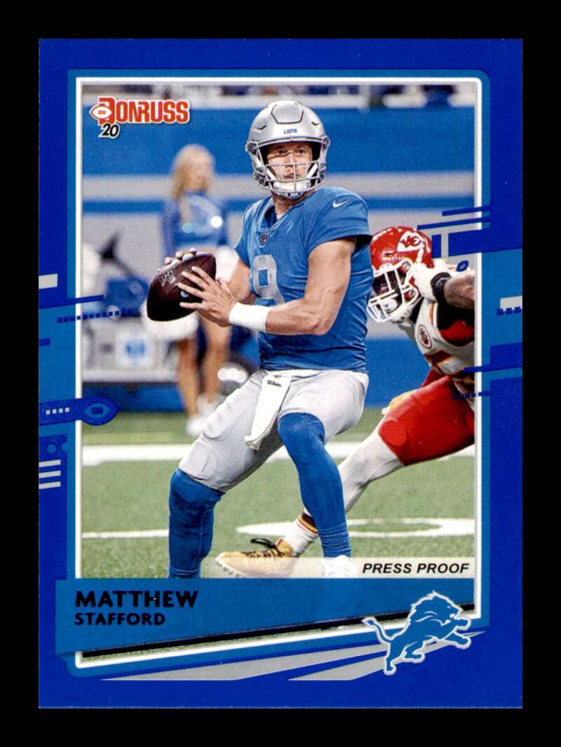 Load image into Gallery viewer, 2020 Donruss Press Proof Blue Matthew Stafford #96 Short Print SP Image 1
