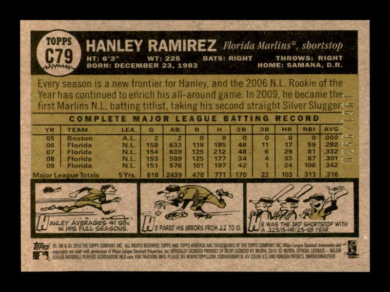 Load image into Gallery viewer, 2010 Topps Heritage Chrome Hanley Ramirez #C79 /1961 Image 2
