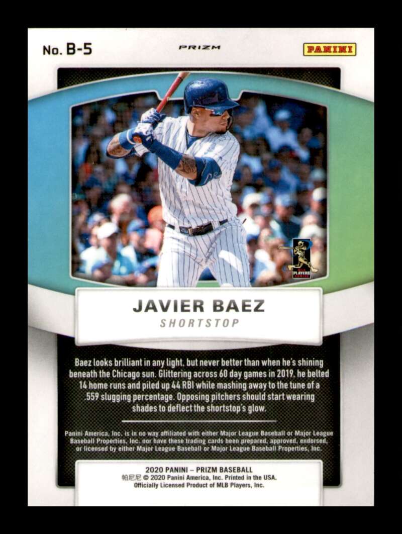 Load image into Gallery viewer, 2020 Panini Prizm Brilliance Red White Blue Prizm Javier Baez #B-5 Image 2
