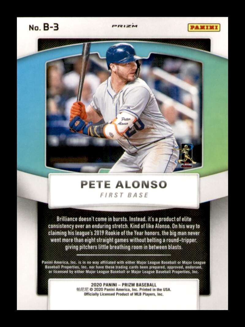 Load image into Gallery viewer, 2020 Panini Prizm Brilliance Red White Blue Prizm Pete Alonso #B-3 Image 2
