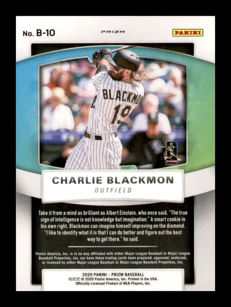 Load image into Gallery viewer, 2020 Panini Prizm Brilliance Red White Blue Prizm Charlie Blackmon #B-10 Image 2
