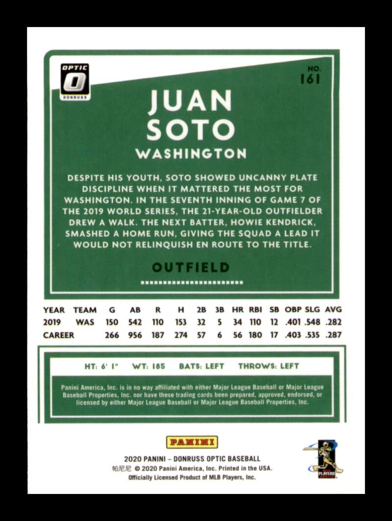 Load image into Gallery viewer, 2020 Donruss Optic Juan Soto #161 Image 2
