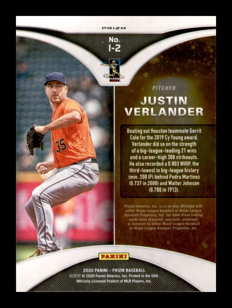 Load image into Gallery viewer, 2020 Panini Prizm Illumination Red White Blue Prizm Justin Verlander #I-2 Image 2
