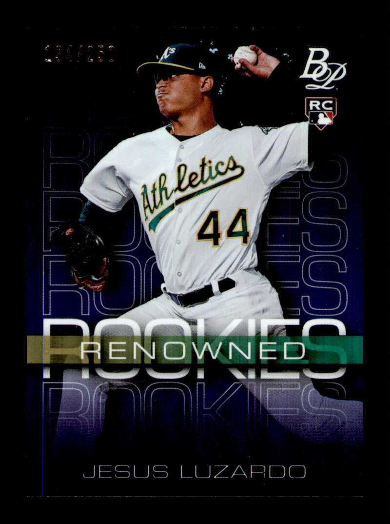 Load image into Gallery viewer, 2020 Bowman Platinum Renowned Rookies Purple Jesus Luzardo #RR-9 Rookie /250 Image 1
