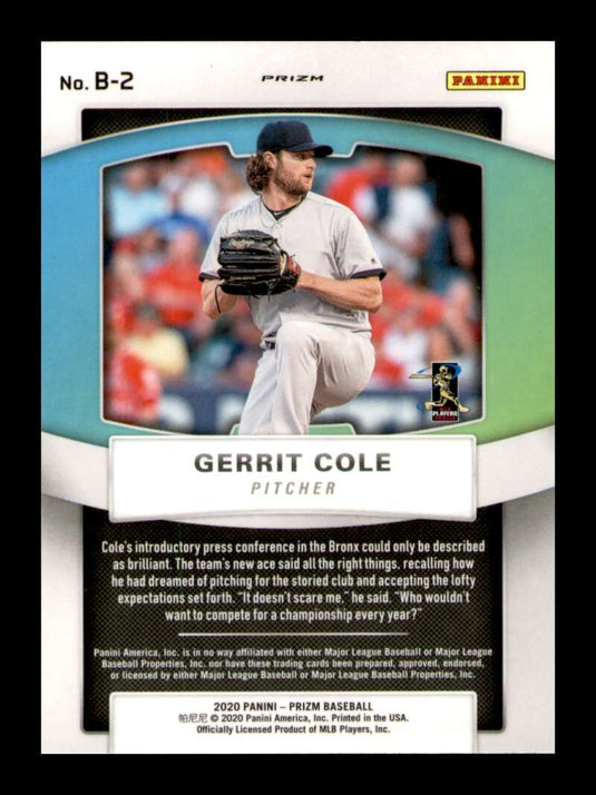 2020 Panini Prizm Brilliance Silver Prizm Gerrit Cole 