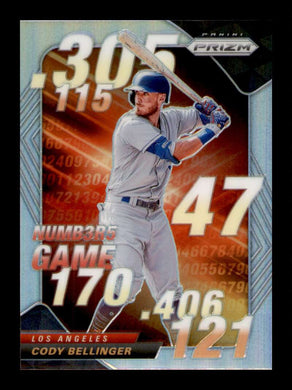 2020 Panini Prizm Numbers Game Silver Prizm Cody Bellinger 