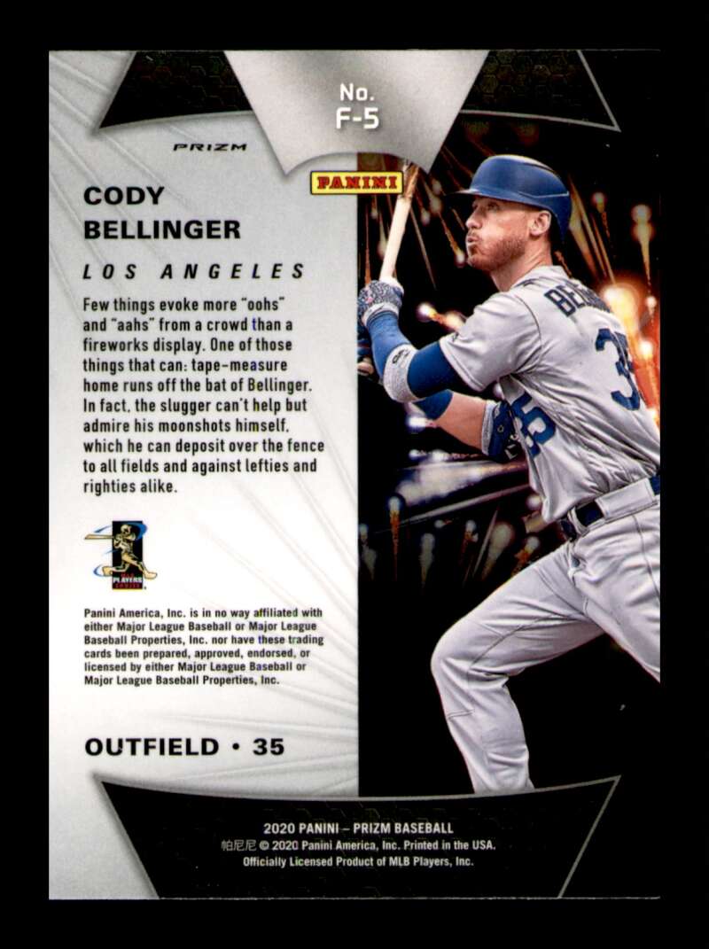 Load image into Gallery viewer, 2020 Panini Prizm Fireworks Silver Prizm Cody Bellinger #F-5 SP Dodgers  Image 2
