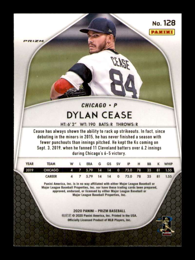 Load image into Gallery viewer, 2020 Panini Prizm Silver Prizm Dylan Cease #128 Rookie RC SP Image 2
