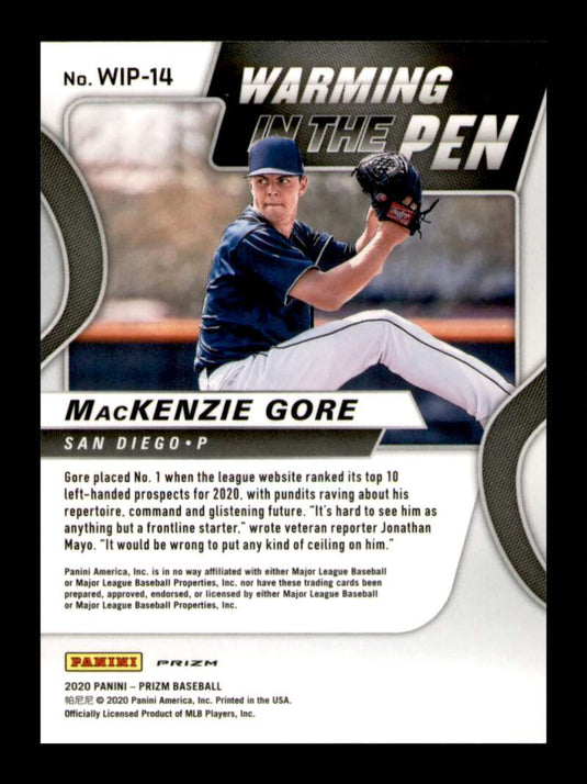 2020 Panini Prizm Warming in the Pen Silver Prizm MacKenzie Gore