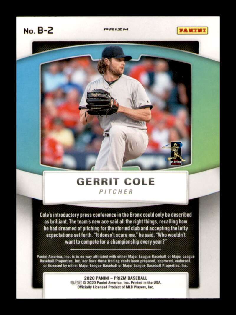 Load image into Gallery viewer, 2020 Panini Prizm Brilliance Silver Prizm Gerrit Cole #B-2 SP Image 2
