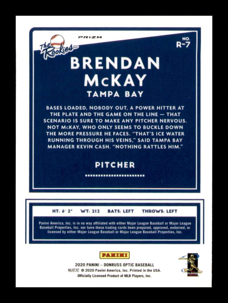 Load image into Gallery viewer, 2020 Donruss The Rookies Silver Prizm Holo Brendan McKay #R-7 Rookie RC SP Image 2
