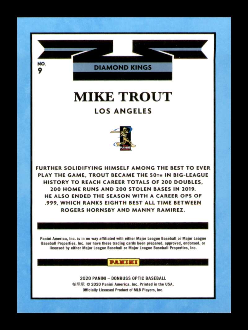 Load image into Gallery viewer, 2020 Donruss Optic Diamond King Mike Trout #9 Image 2
