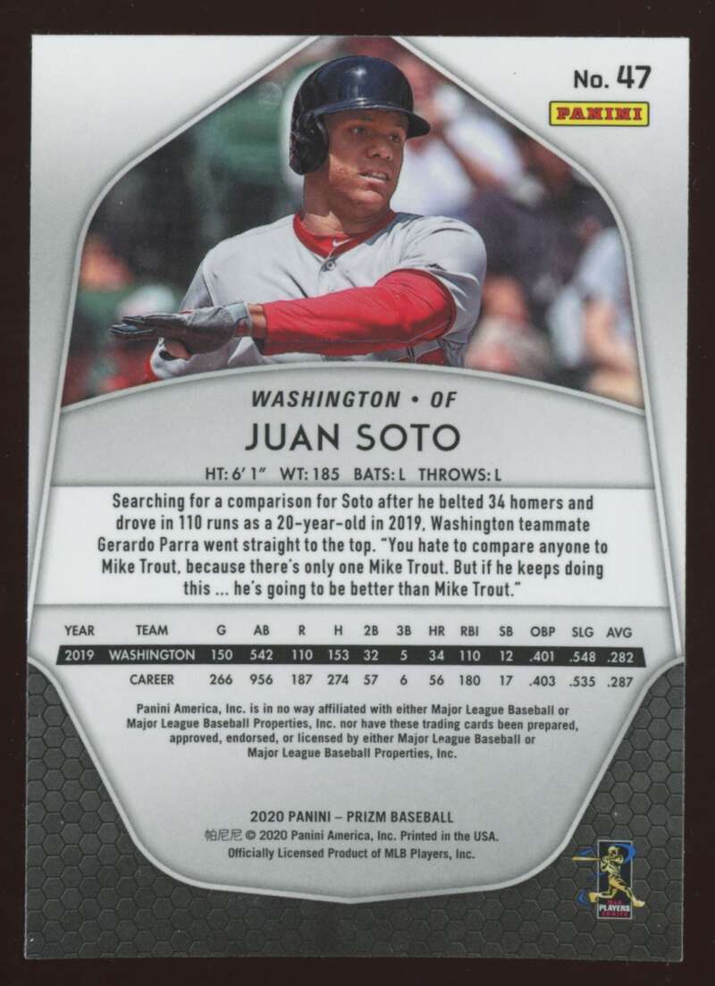 Load image into Gallery viewer, 2020 Panini Prizm Juan Soto #47 Image 2
