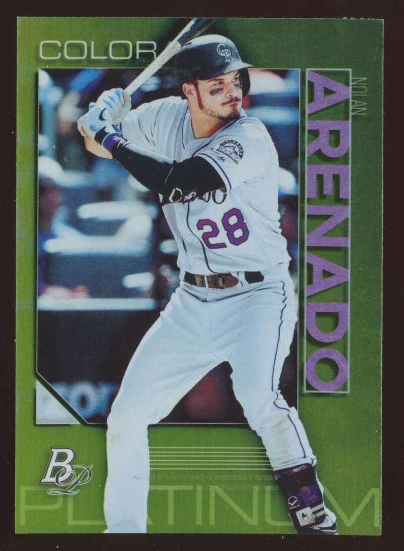 Load image into Gallery viewer, 2020 Bowman Platinum Chartreuse Nolan Arenado #31 Short Print SP Image 1
