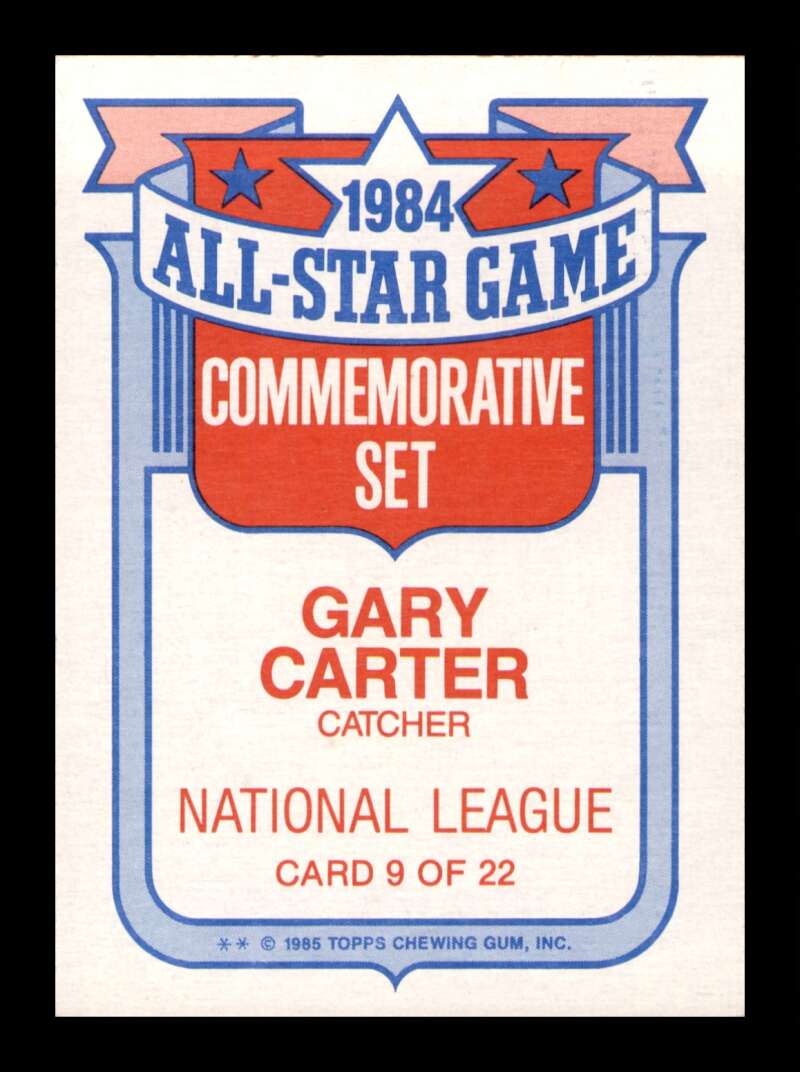 Load image into Gallery viewer, 1985 Topps All Stars Gary Carter #9 Montreal Expos Image 2
