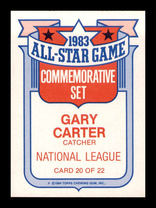 1984 Topps All Stars Gary Carter