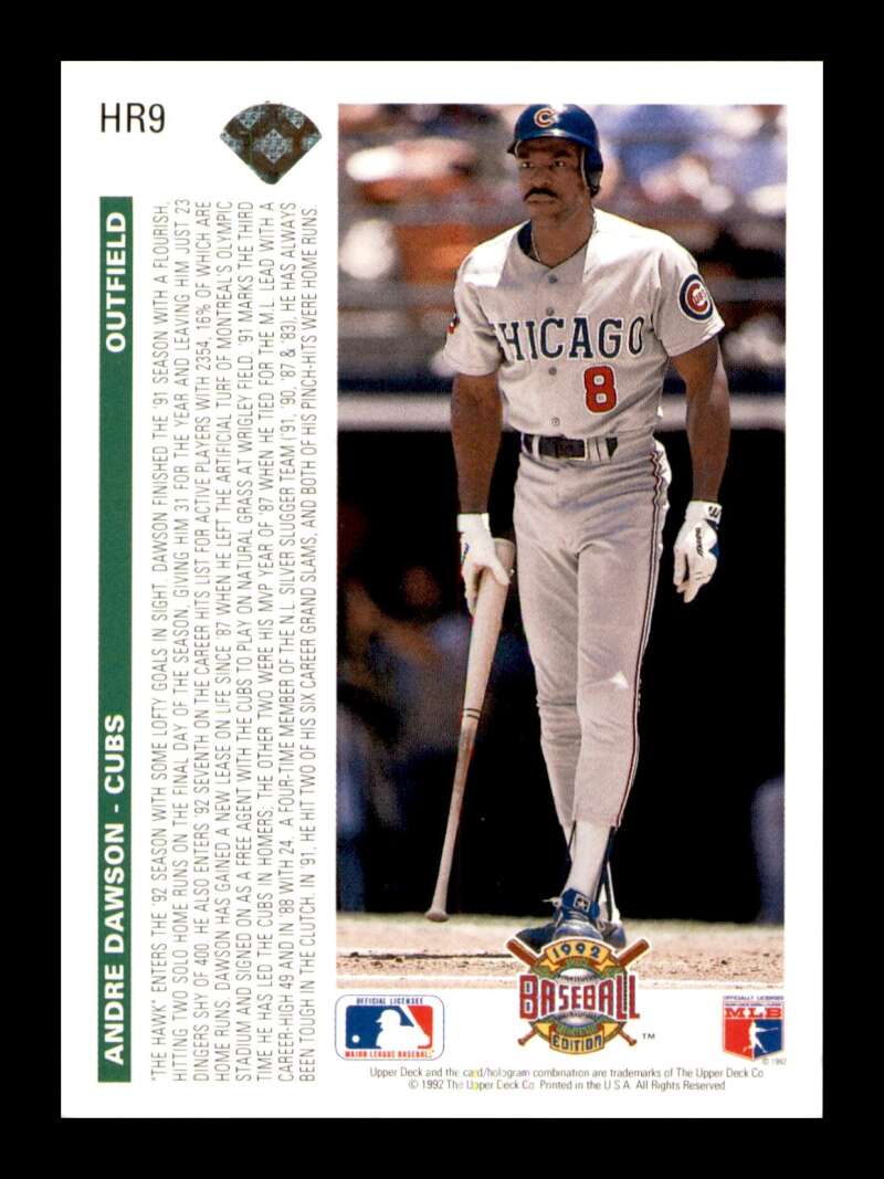 Load image into Gallery viewer, 1992 Upper Deck Home Run Heroes Andre Dawson #HR9 Chicago Cubs Image 2
