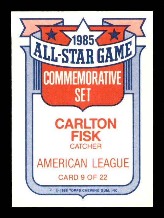 1986 Topps Carlton Fisk 