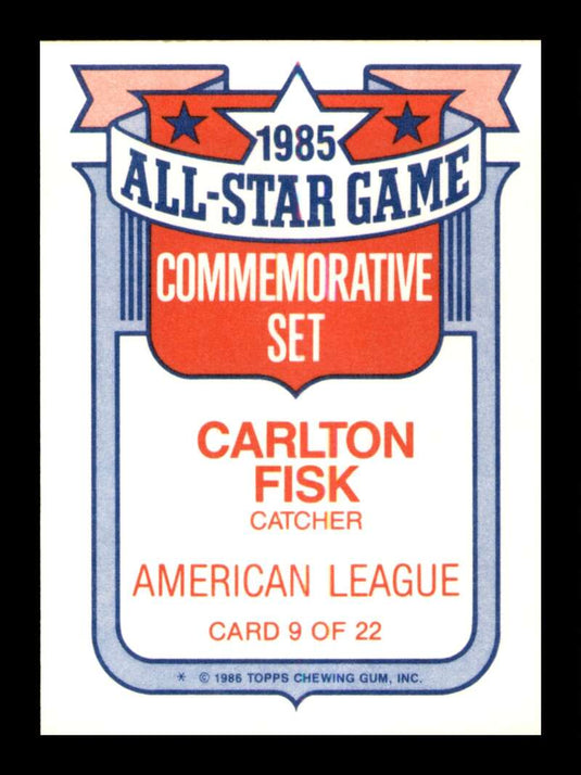 1986 Topps Carlton Fisk