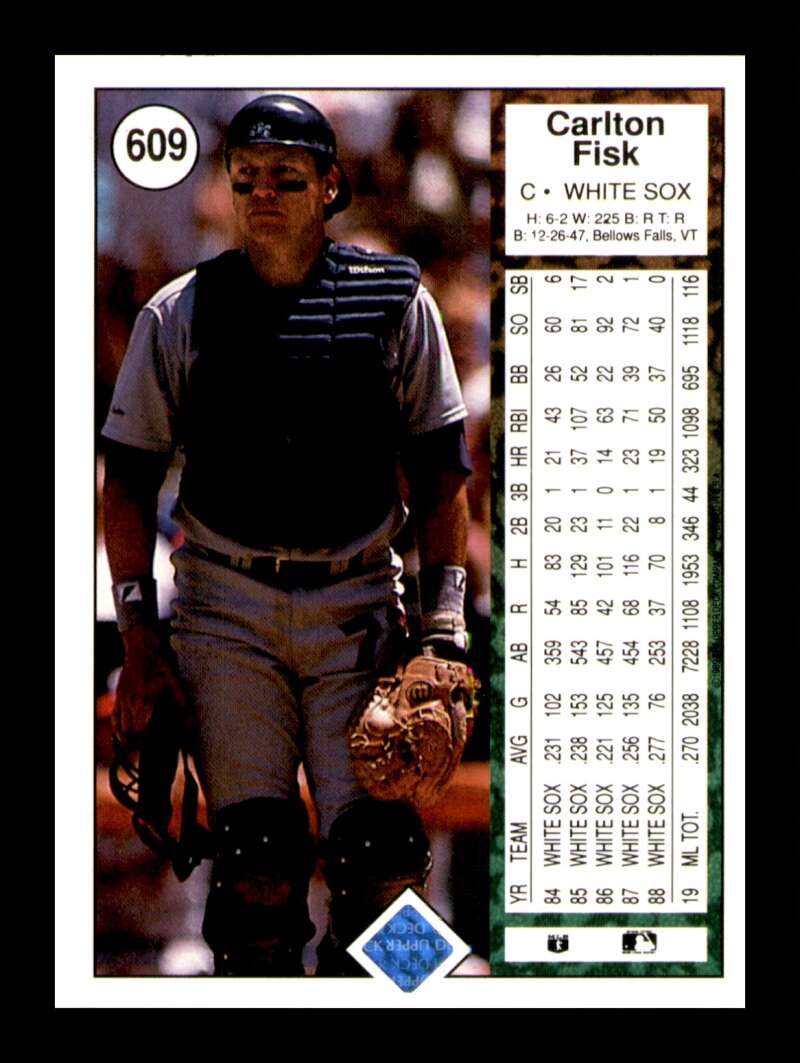 Load image into Gallery viewer, 1989 Upper Deck Carlton Fisk #609 Chicago White Sox Image 2
