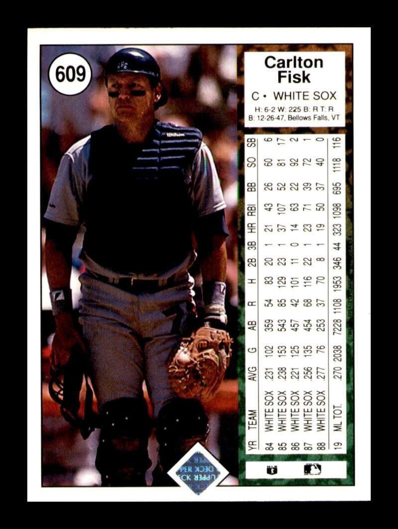 Load image into Gallery viewer, 1989 Upper Deck Carlton Fisk #609 Chicago White Sox Image 2
