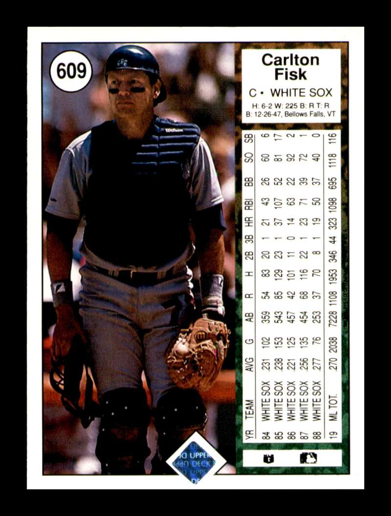 Load image into Gallery viewer, 1989 Upper Deck Carlton Fisk #609 Chicago White Sox Image 2
