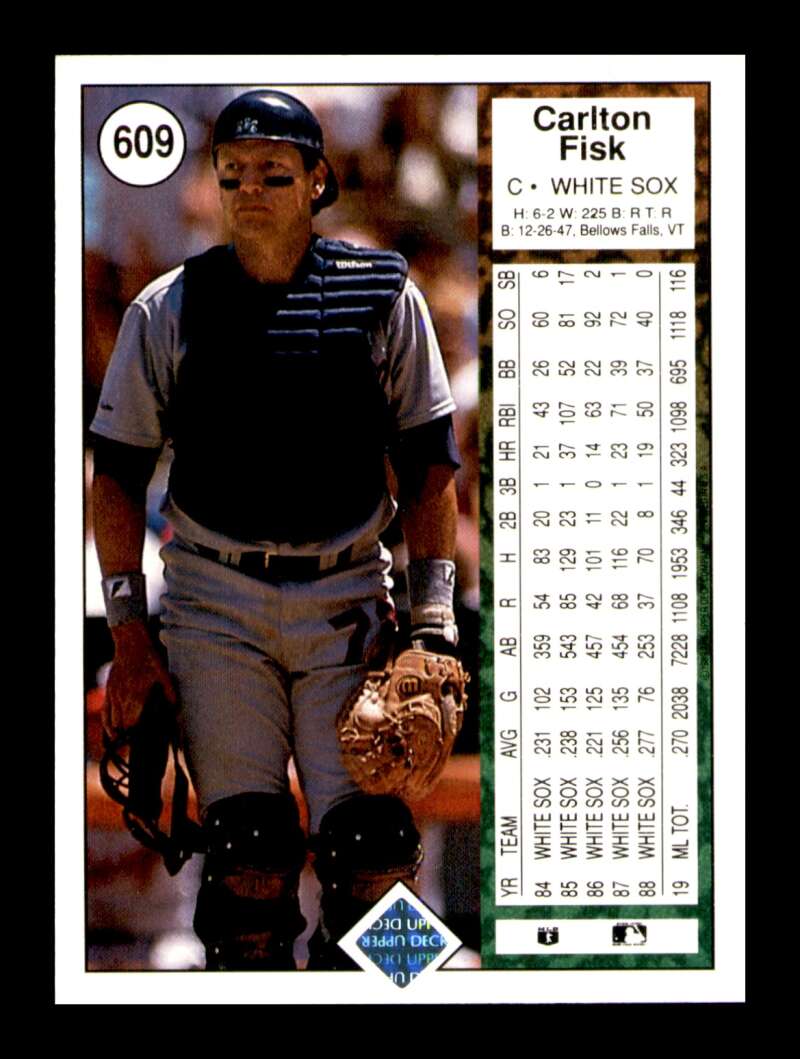 Load image into Gallery viewer, 1989 Upper Deck Carlton Fisk #609 Chicago White Sox Image 2
