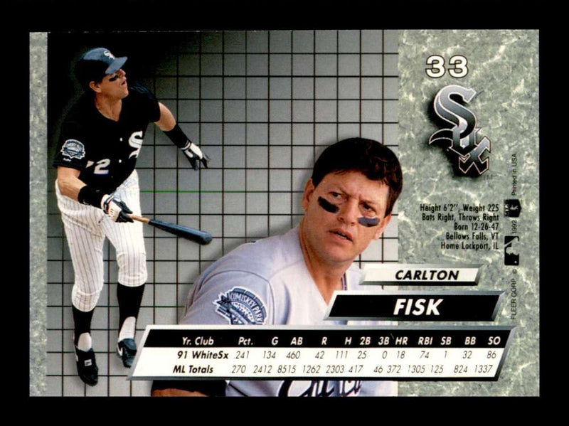 Load image into Gallery viewer, 1992 Ultra Carlton Fisk #33 Chicago White Sox Image 2
