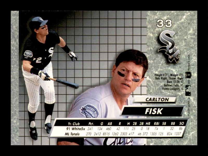 Load image into Gallery viewer, 1992 Ultra Carlton Fisk #33 Chicago White Sox Image 2
